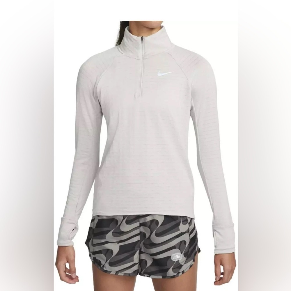 Nike Women’s Therma-Fit 1/2 Zip Running Top SZ S Light Iron Ore
